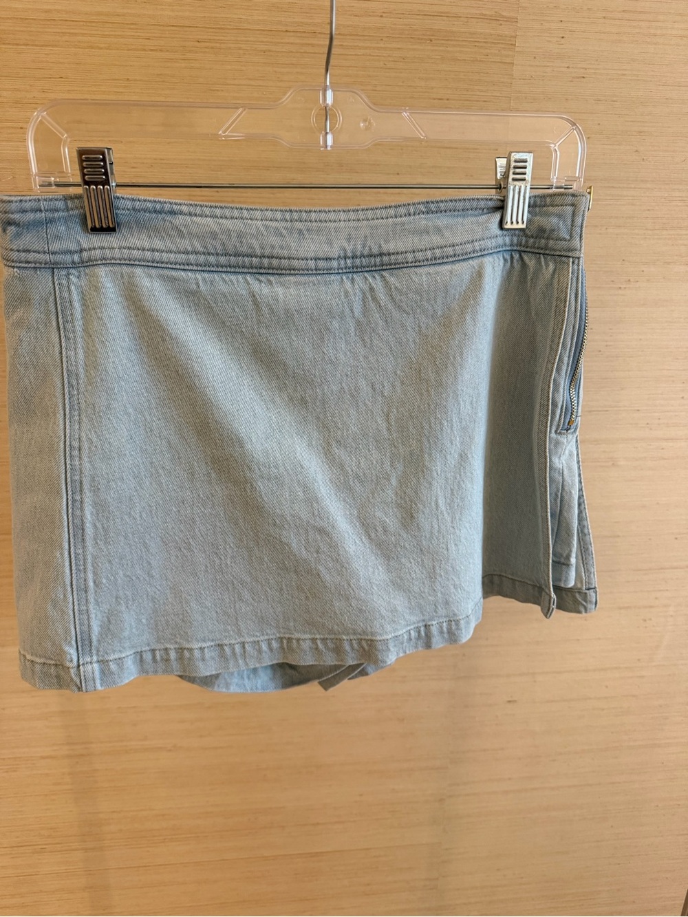 J Crew Light Wash Denim Mini Skort with Side Zip - Picture 4 of 10